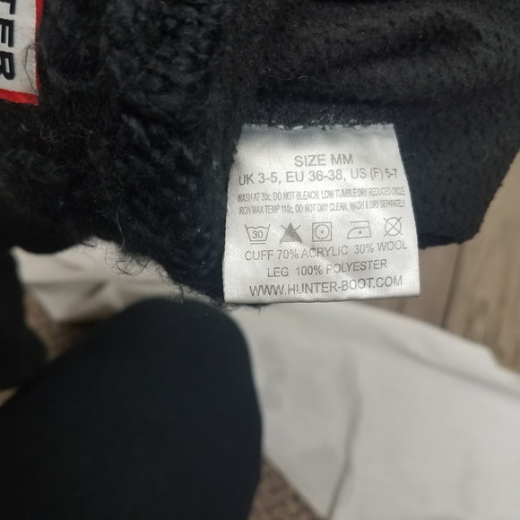 Hunter Fleece cable knit boot liners, black M 5-7 - Picture 3 of 3